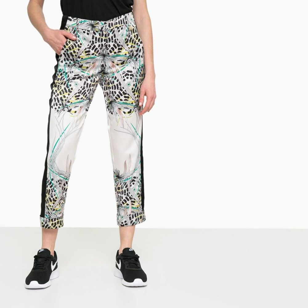 Vintage  Roberto Cavalli White Leopard Capri Pants Trousers  Women's Size Large